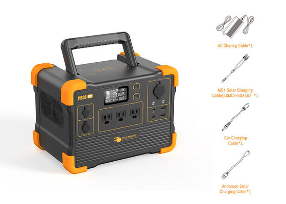 AC/DC/USB Output LiFePO4 Lithium Battery Solar Generator 1200W Pure Sine Wave Inverter