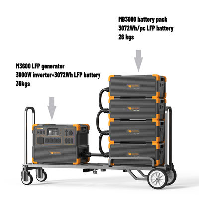 3600W Lithium Battery UPS Solar Generator With MPPT Controller Max. 2400W Solar Input