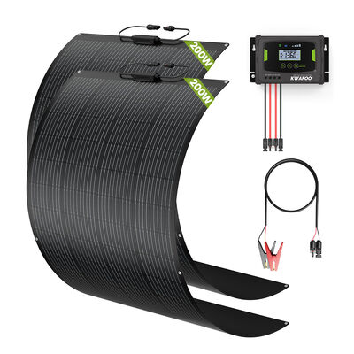 400w solar panel kit with mppt charge controller and 2pcs semi flexible solar panel , suitable for 8 different types of battery , monitoring the system data on mobile