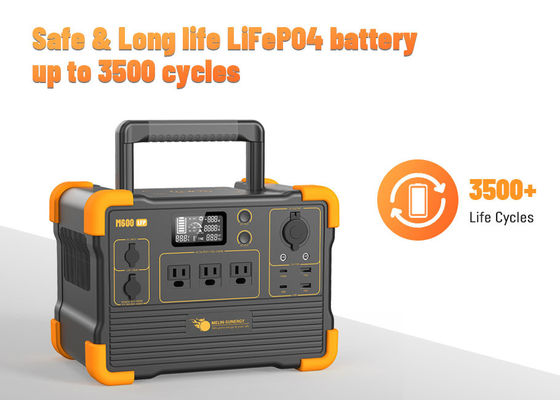 Portable Solar Generator with 614Wh Battery Capacity 3500 Recycles Battery Life and 1 Year Warranty