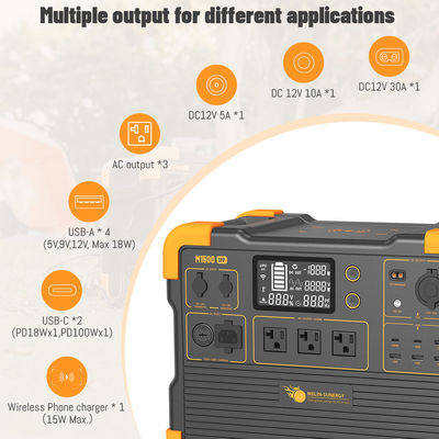Good price 2200W UPS Solar Generator with 1536Wh LFP Lithium Battery 600W Solar Panel Input and 2 Hours Charging Time online
