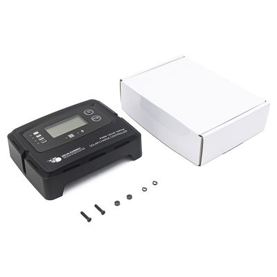 Black Digital Solar Charge Controller 15A with 5 Stage Charging and 50V Maximum Input Voltage for Lithium Battery